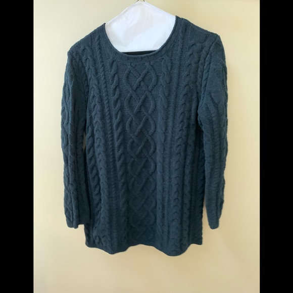 JJill Cable Knit Crewneck Sweater S Navy Blue - Picture 2 of 7